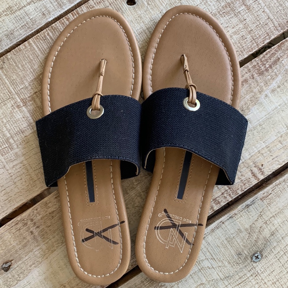 Navy canvas sandals